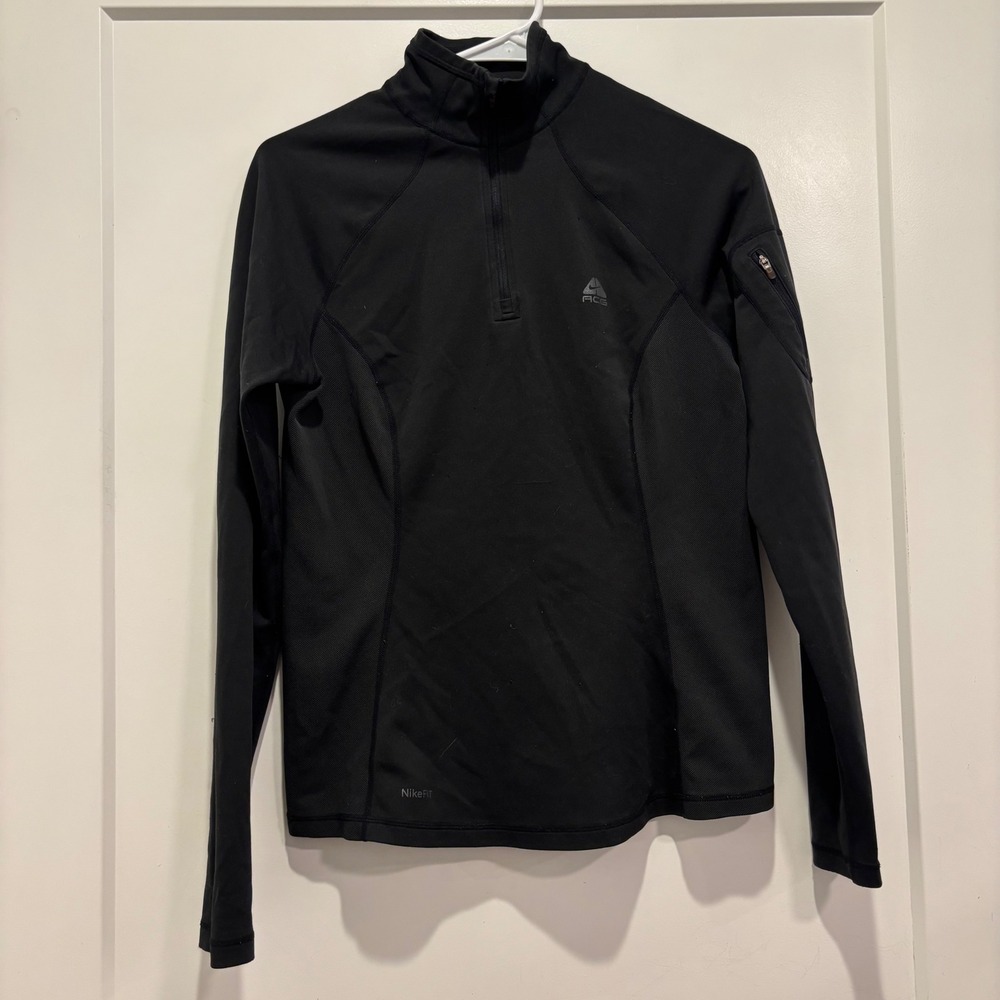 Nike ACG NikeFit Womens Running Black Quarter Zip Pullover Athletic Top Small